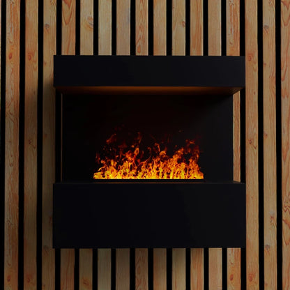 Late Wall-Mounted Water Vapour Fireplace - Black