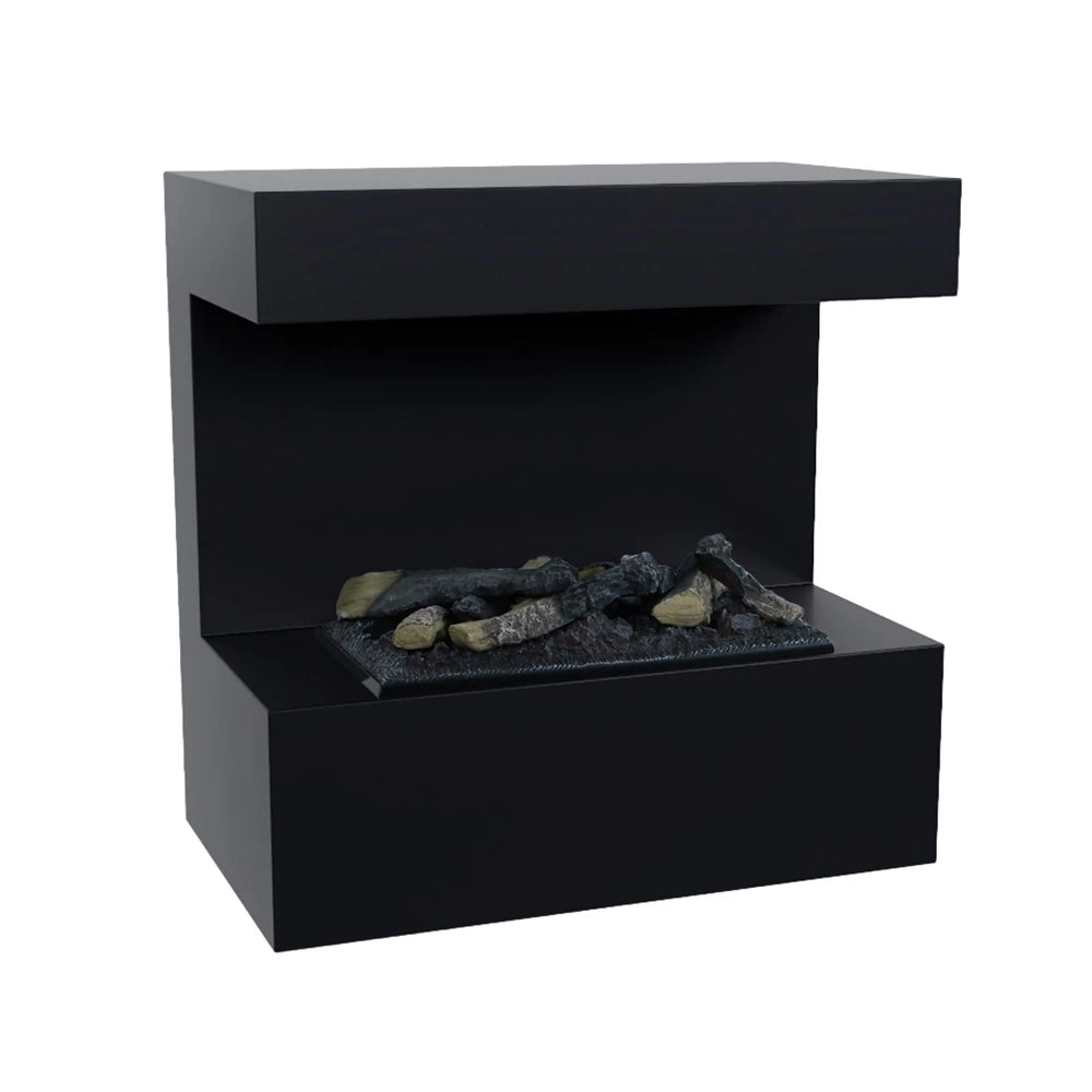 Late Wall-Mounted Water Vapour Fireplace - Black
