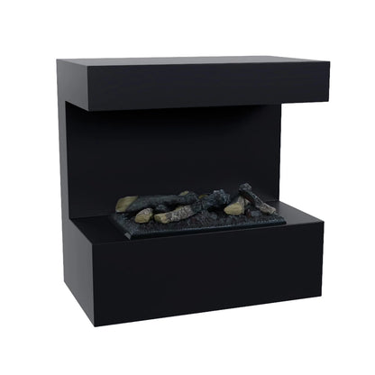 Late Wall-Mounted Water Vapour Fireplace - Black