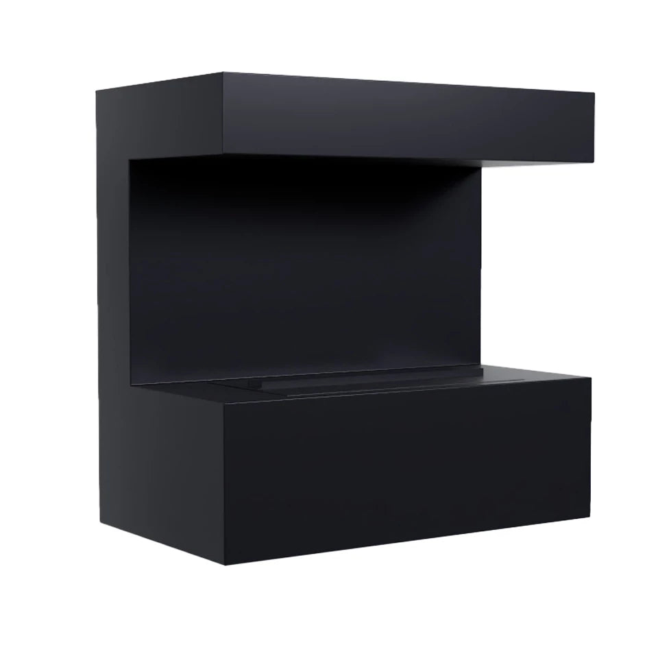 Late Wall-Mounted Water Vapour Fireplace - Black