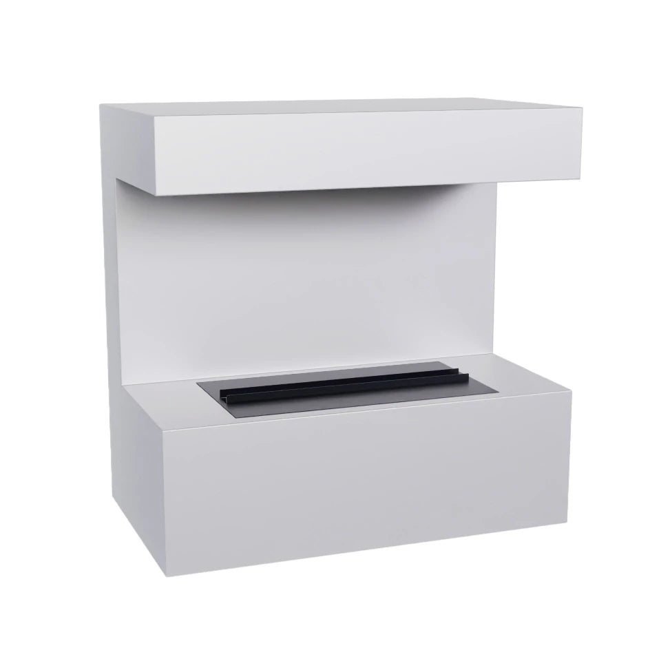 Late Wall-Mounted Water Vapour Fireplace - White