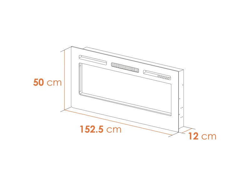 Adam Orlando 60" Wall Mounted &amp; Inset Electric Fire