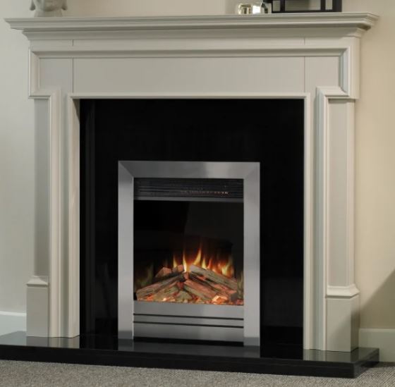 Aura Fires Abberley Slimeline - Satin Chrome C2  Electric Fires