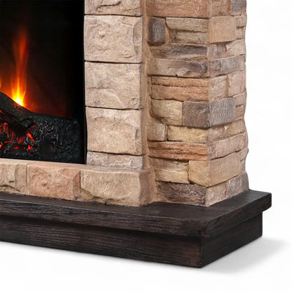Eira Electric Fireplace – Freestanding Mantel in Classic Stone Design