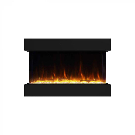 Feroza Wall-Mounted Electric Fireplace - Black - 101 cm