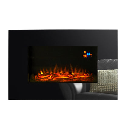 Eko Fires 1110 Black Glass Electric Fire