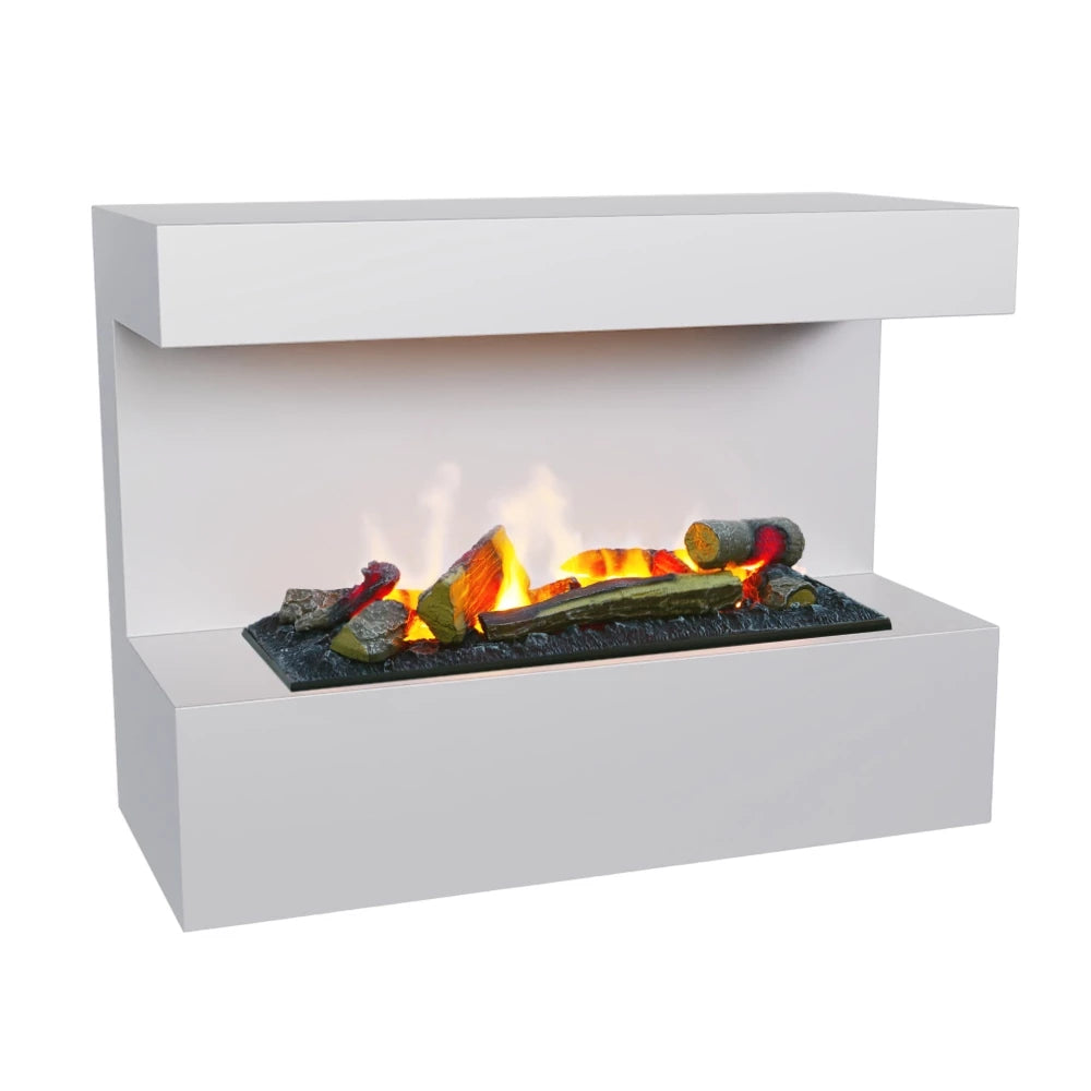 Steinsdal Wall-Mounted Water Vapour Fireplace - White