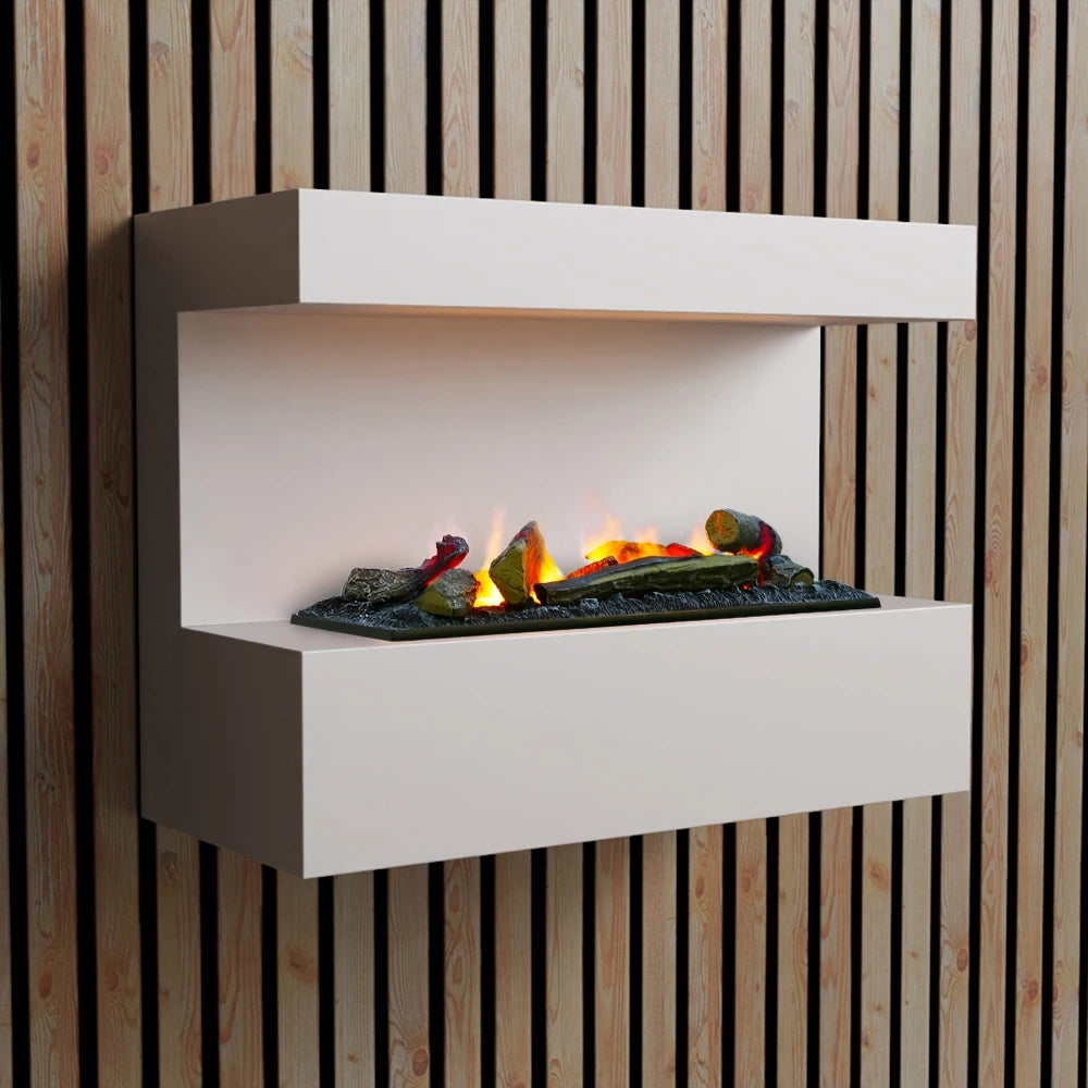 Steinsdal Wall-Mounted Water Vapour Fireplace - White